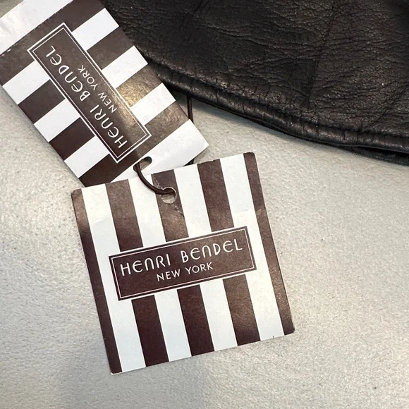 henri bendel Black Long Leather Gloves with Embellished Logo - Picture 6 of 8